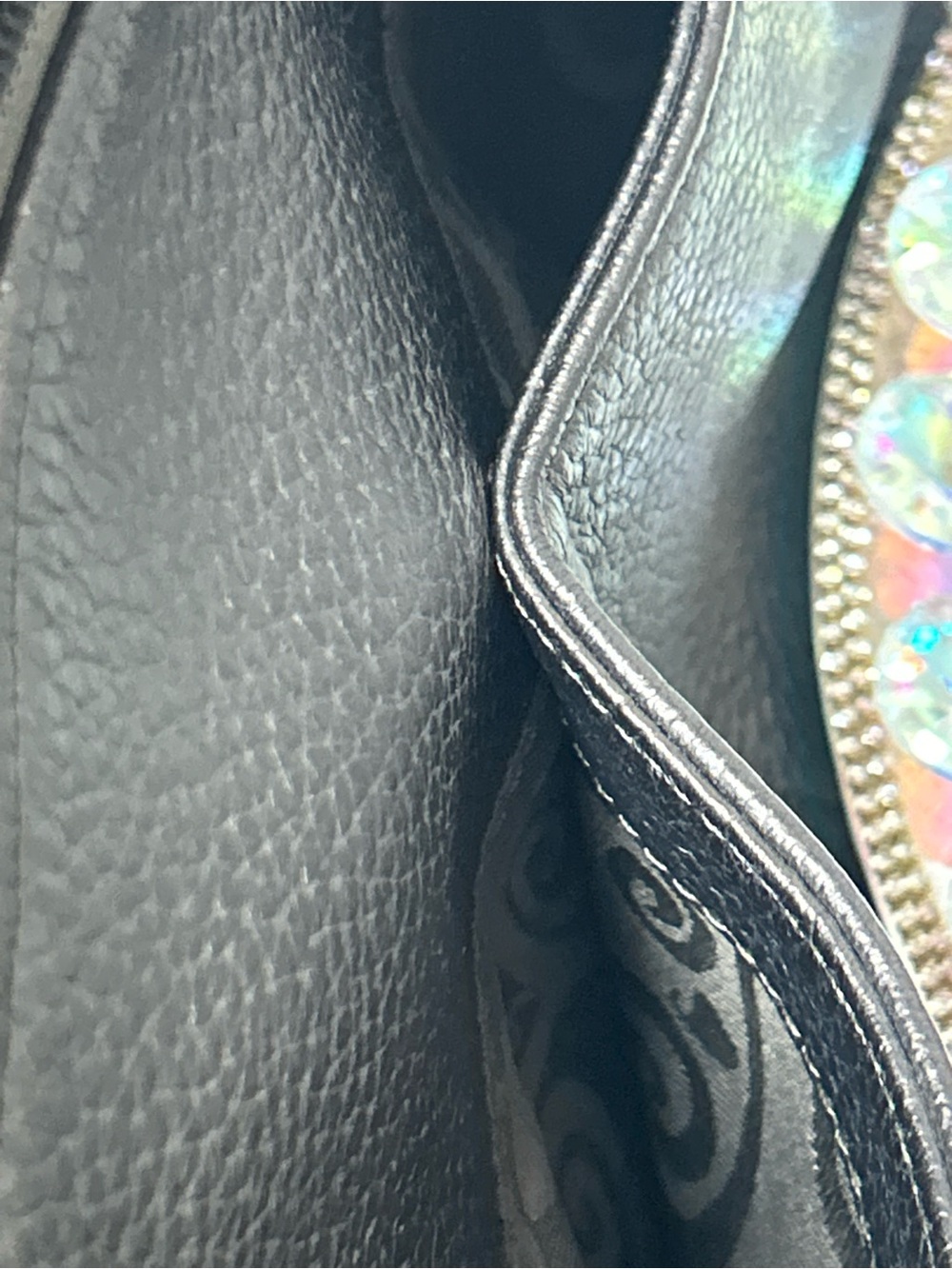 Brighton Black Leather Shoulder Bag with Heart Charms - Picture 13 of 16